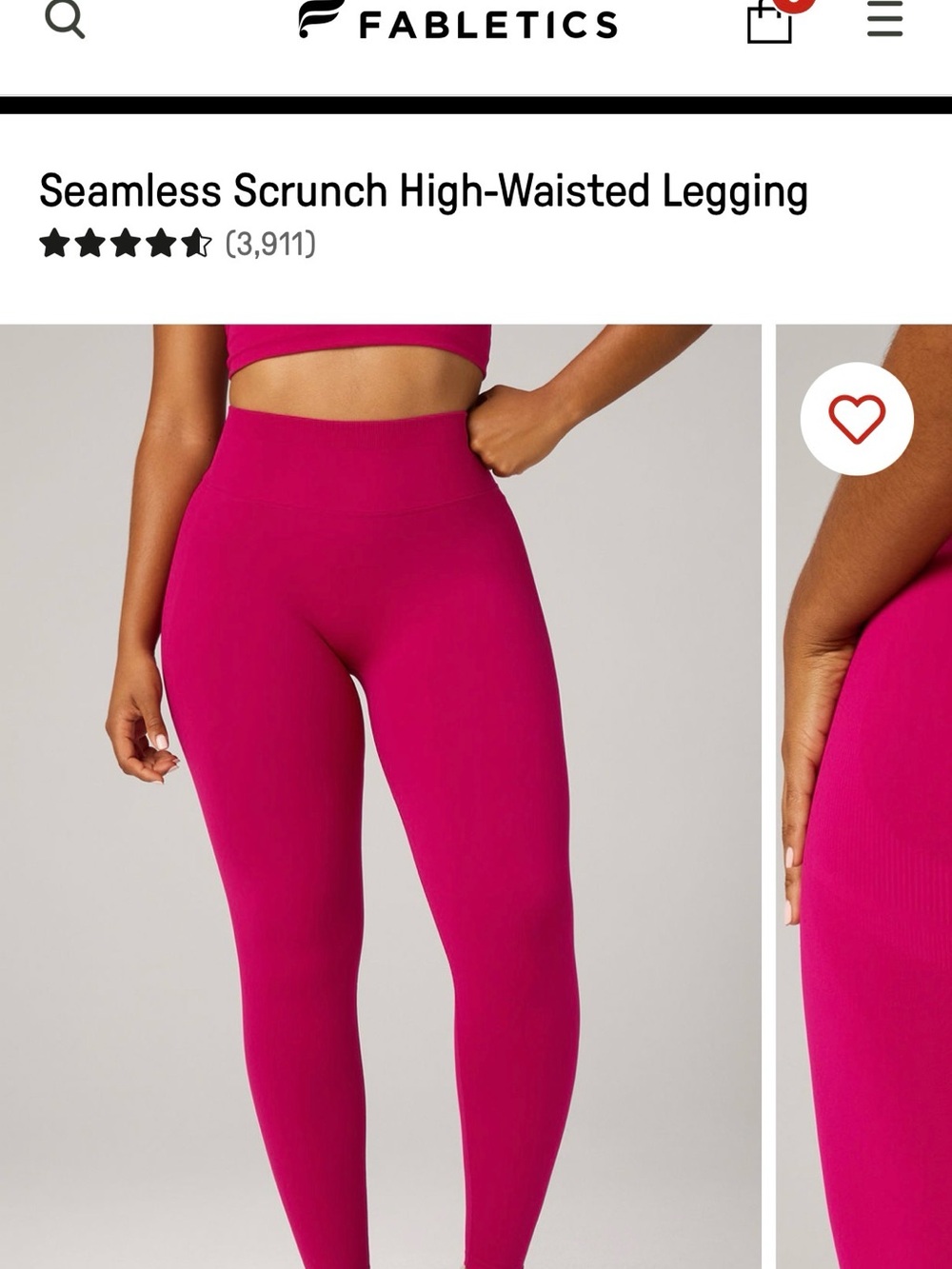Fabletics Seamless High-Waisted Leggings - Lush Berry